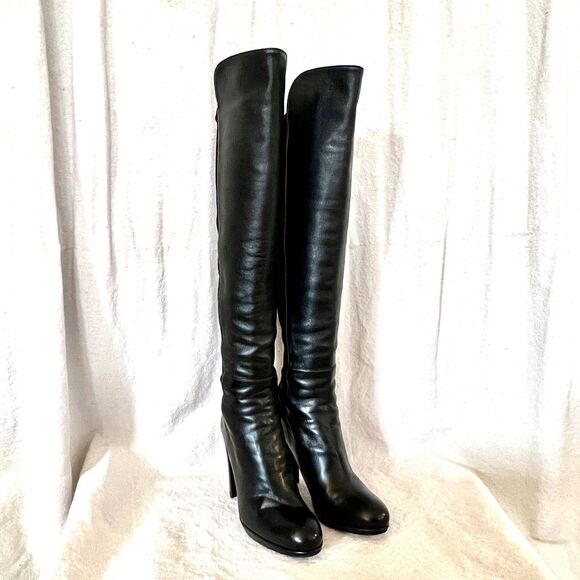 Stuart Weitzman Tall Black Leather Boots - Picture 6 of 6